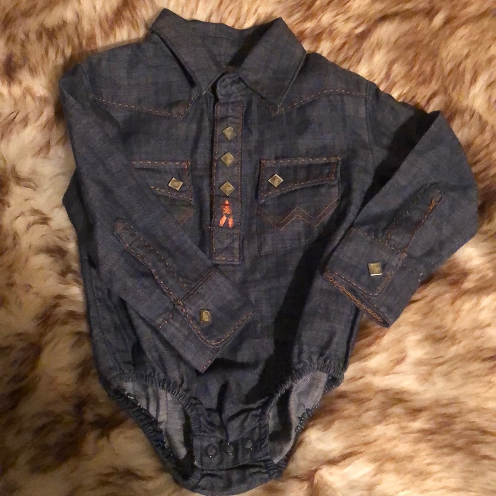 Baby boys wrangler denim shirt 3-6 month NWOT